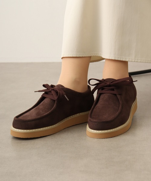 ブラウン スエード モカシン シューズ