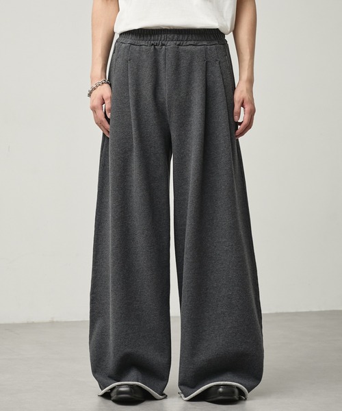 CALLNE】2tuck Cutoff Sweat Slacks / 2タックカットオフ スウェット