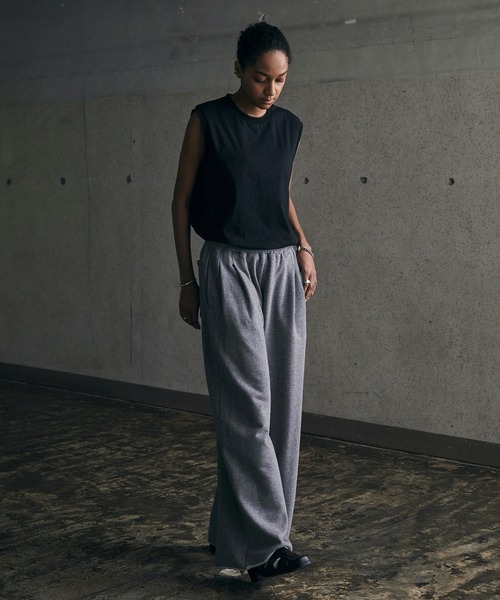 セール】【CALLNE】2tuck Cutoff Sweat Slacks / 2タックカットオフ