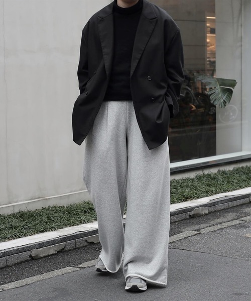 CALLNE】2tuck Cutoff Sweat Slacks / 2タックカットオフ スウェット
