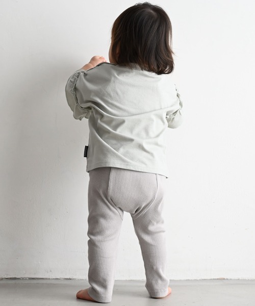 PUPPAPUPO（プッパプーポ）の「袖フリル 半袖 Tシャツ（Tシャツ/カットソー・キッズ・ベージュ/グレー/アイボリー/グレイッシュベージュ/ミント/ベビーピンク・80/90/100/110）」の22枚目の写真