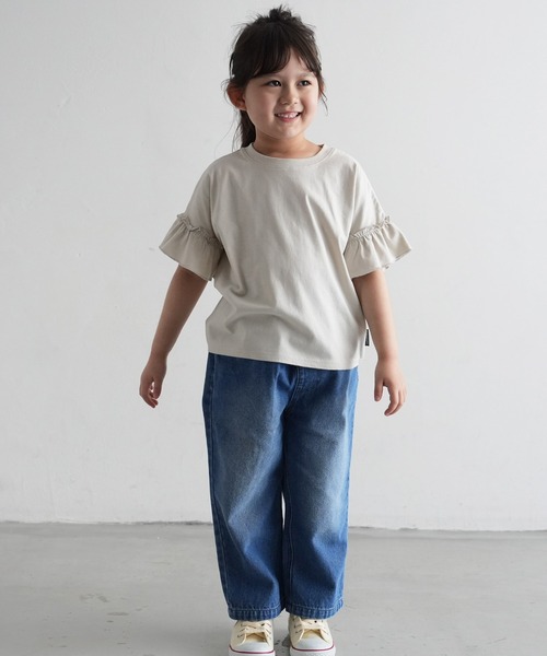 PUPPAPUPO（プッパプーポ）の「袖フリル 半袖 Tシャツ（Tシャツ/カットソー・キッズ・ベージュ/グレー/アイボリー/グレイッシュベージュ/ミント/ベビーピンク・80/90/100/110）」の17枚目の写真