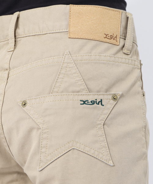 X-girl（エックスガール）の「STAR POCKET TAPERED PANTS（その他パンツ・レディース・ベージュ/ネイビー・0/2/1）」の6枚目の写真