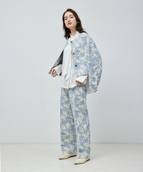 ROPE'（ロペ）の「【DEVEAUX】ジャカードショートブルゾン（ブルゾン・レディース・ブルー系その他4・FREE）」の4枚目の写真