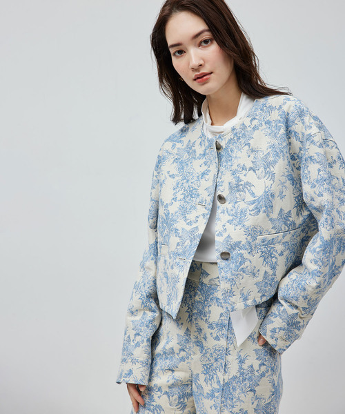 ROPE'（ロペ）の「【DEVEAUX】ジャカードショートブルゾン（ブルゾン・レディース・ブルー系その他4・FREE）」の7枚目の写真