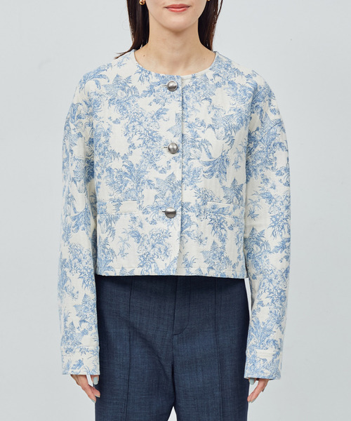 ROPE'（ロペ）の「【DEVEAUX】ジャカードショートブルゾン（ブルゾン・レディース・ブルー系その他4・FREE）」の8枚目の写真