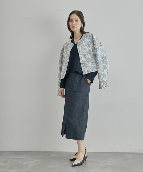 ROPE'（ロペ）の「【DEVEAUX】ジャカードショートブルゾン（ブルゾン・レディース・ブルー系その他4・FREE）」の22枚目の写真