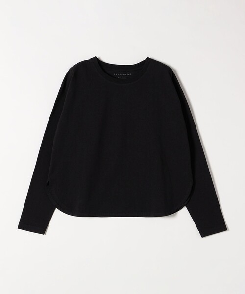 quaranciel(カランシエル)の「quaranciel:〈洗濯機可能〉ラウンドヘム ロングスリーブ コンパクト Tシャツ(Tシャツ/カットソー・レディース・チャコールグレー/ホワイト/オフホワイト/ブラック・ONE SIZE)」の10枚目の写真