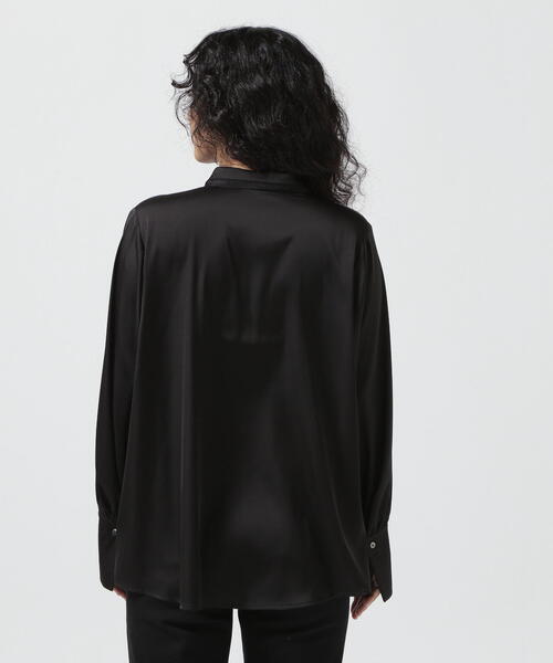 AULA（アウラ）の「AULA/アウラ/Sheer Trim Silk Touch Shirt（シャツ/ブラウス・レディース・ホワイト/ブラック・F）」の5枚目の写真
