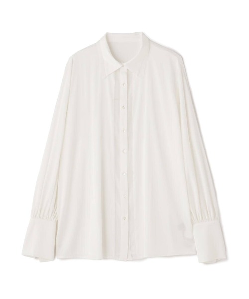 AULA（アウラ）の「AULA/アウラ/Sheer Trim Silk Touch Shirt（シャツ/ブラウス・レディース・ホワイト/ブラック・F）」の11枚目の写真