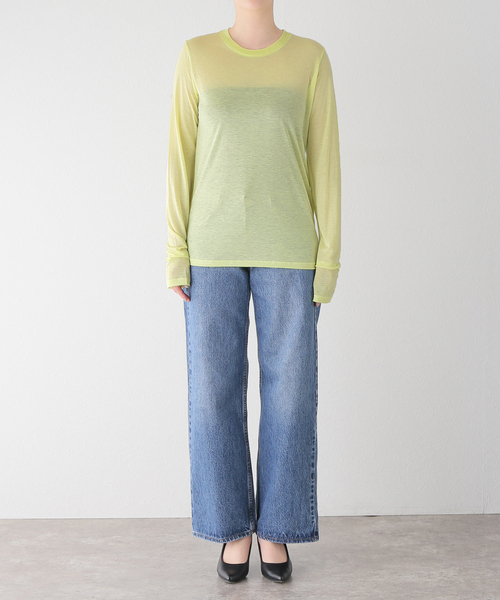 FRAMeWORK(フレームワーク)の「【BASERANGE/ベースレンジ】LONG SLEEVE TEE(Tシャツ/カットソー・レディース・ライトグリーン・FREE)」の2枚目の写真