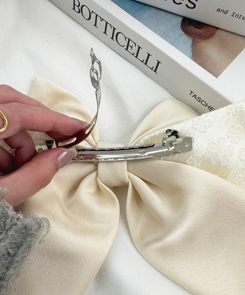 【新品未使用】　新品アレクリポンバレッタ　ベージュ apres jour clair×ARIAZ】ロングリボンクリップ2SET（バレッタ/ヘア