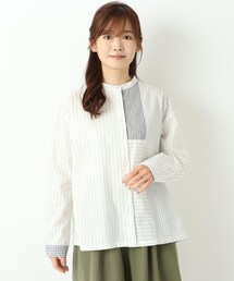 コットンブロードクレイジーパターン ブラウス