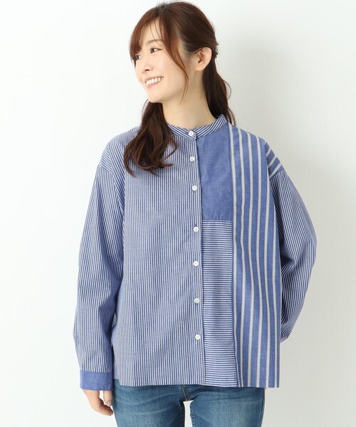 one'sterrace（ワンズテラス）の「コットンブロードクレイジーパターン ブラウス（シャツ/ブラウス・レディース・アイボリー系8/ブラック系8/ブルー系その他7・02）」の3枚目の写真