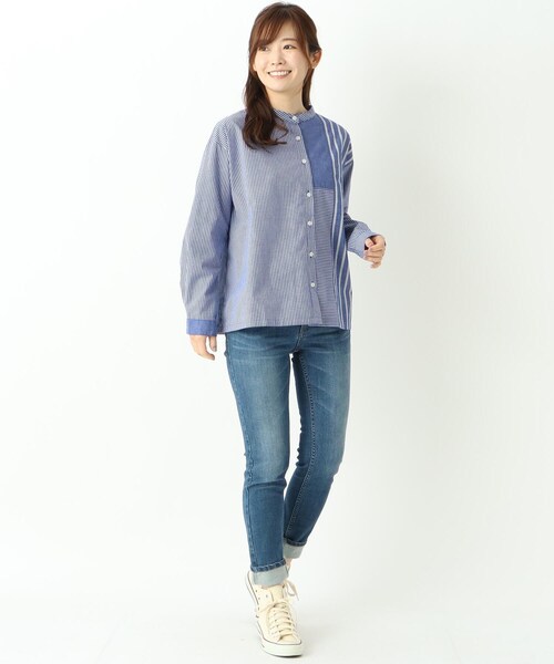 one'sterrace（ワンズテラス）の「コットンブロードクレイジーパターン ブラウス（シャツ/ブラウス・レディース・アイボリー系8/ブラック系8/ブルー系その他7・02）」の16枚目の写真
