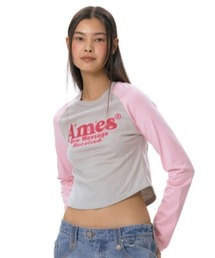 A'GEM/9 × .kom『AMES WORLDWIDE/アメスワールドワイド』ROUND HEM RAGLAN LS TEE/ラウンドヘムラグランロングスリーブ
