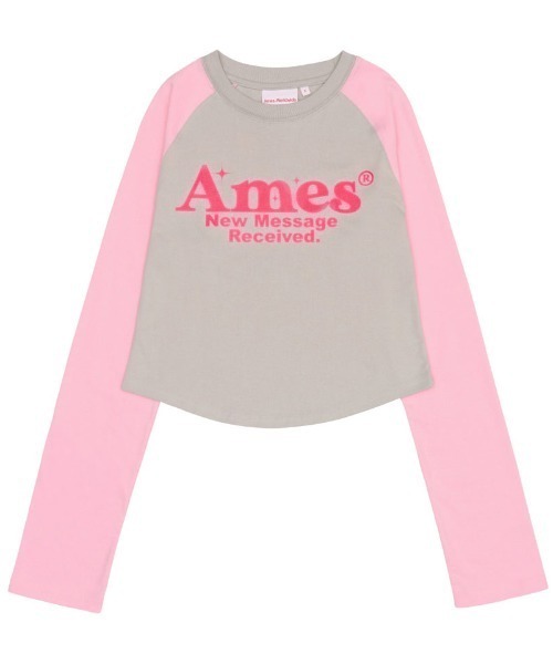 tシャツ A'GEM/9 × .kom「AMES WORLDWIDE/アメスワールドワイド」ROUND HEM RAGLAN LS TEE/ラウンドヘ A'GEM/9 × .kom 『AMES WORLDWIDE/アメスワールドワイド』 LINE