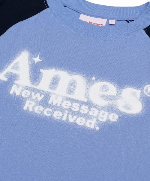 tシャツ A'GEM/9 × .kom「AMES WORLDWIDE/アメスワールドワイド」ROUND HEM RAGLAN LS TEE/ラウンドヘ A'GEM/9 × .kom 『AMES WORLDWIDE/アメスワールドワイド