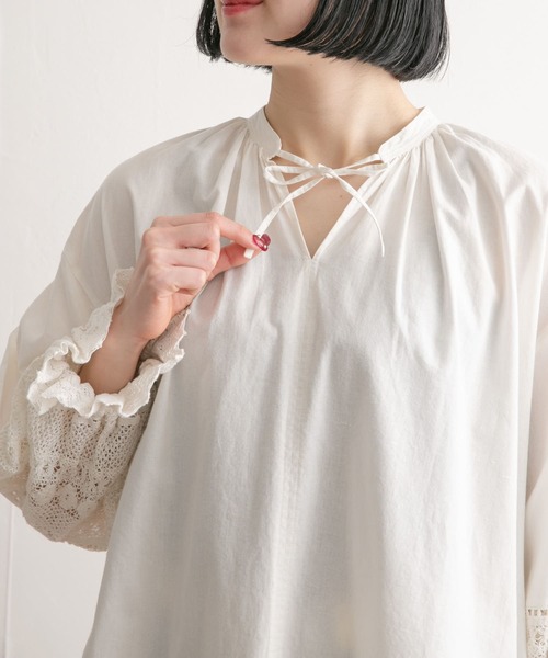 DOOR/『セットアップ対応』レースドッキングチュニックブラウス URBAN RESEARCH DOORS ブラウス シャツ 「セットアップ対応