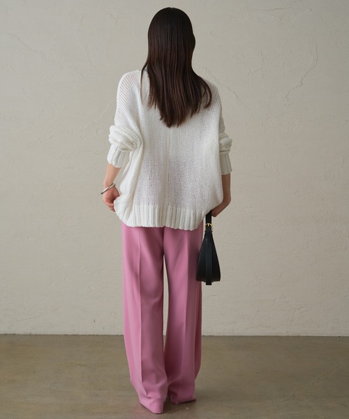LOUNGEDRESS（ラウンジドレス）の「コットンワイドニット（ニット/セーター・レディース・ネイビー/オフホワイト/ピンク・FREE）」の7枚目の写真