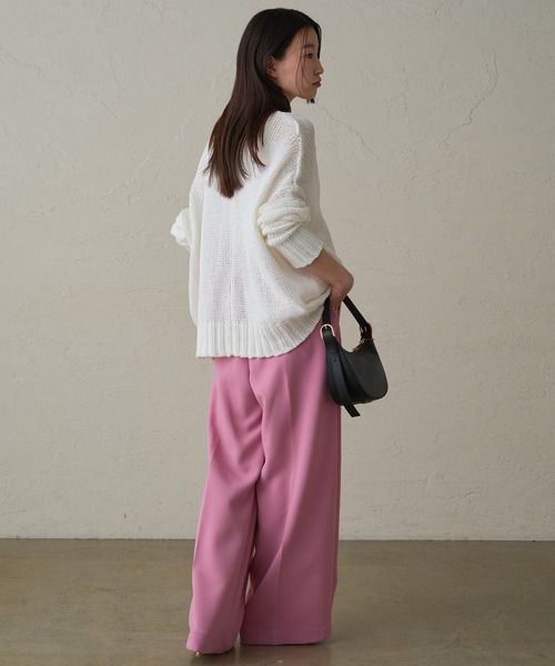 LOUNGEDRESS（ラウンジドレス）の「コットンワイドニット（ニット/セーター・レディース・ネイビー/オフホワイト/ピンク・FREE）」の8枚目の写真