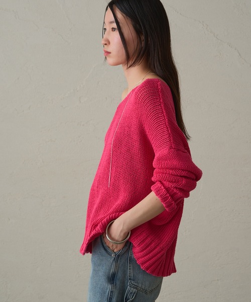 LOUNGEDRESS（ラウンジドレス）の「コットンワイドニット（ニット/セーター・レディース・ネイビー/オフホワイト/ピンク・FREE）」の20枚目の写真
