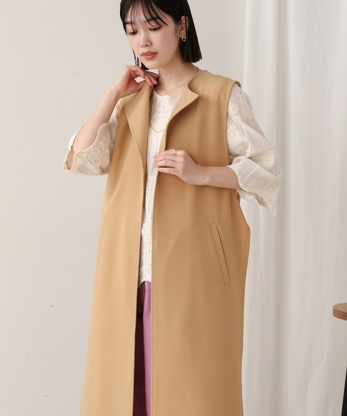 BACKベルトボタン付きシンプルジレ