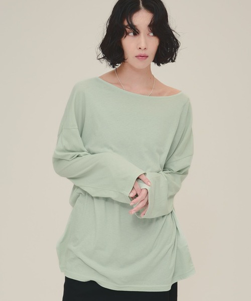 tシャツ 「eL」Sheer Loose Tee LS/100528 レディース eL】Sheer Loose Tee LS/100528（Tシャツ/カットソー）｜eL