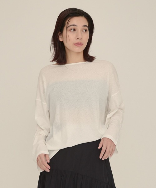 eL（エル）の「【eL】Sheer Loose Tee LS/100528（Tシャツ/カットソー・レディース・ブラック/ホワイト/ライトグリーン/ピンク系その他・FREE）」の21枚目の写真