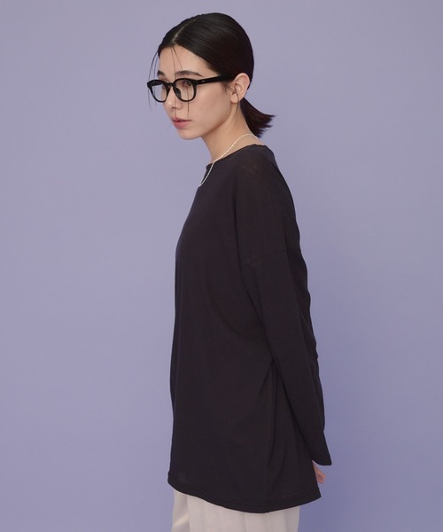 eL（エル）の「【eL】Sheer Loose Tee LS/100528（Tシャツ/カットソー・レディース・ブラック/ホワイト/ライトグリーン/ピンク系その他・FREE）」の18枚目の写真