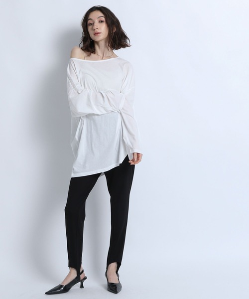 eL（エル）の「【eL】Sheer Loose Tee LS/100528（Tシャツ/カットソー・レディース・ブラック/ホワイト/ライトグリーン/ピンク系その他・FREE）」の14枚目の写真