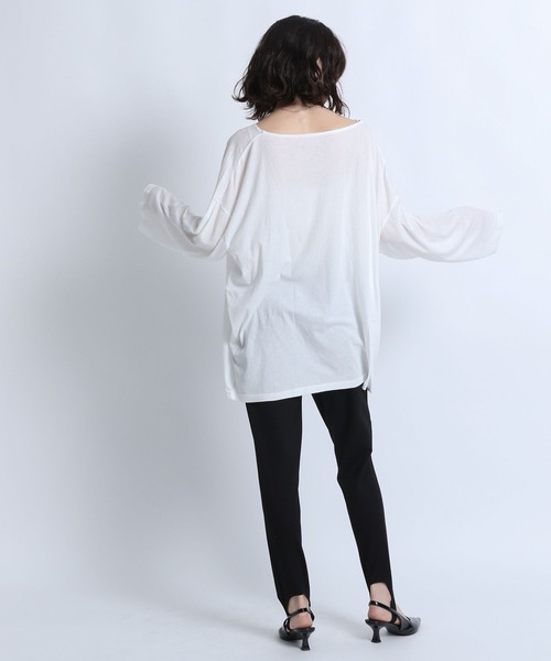 eL（エル）の「【eL】Sheer Loose Tee LS/100528（Tシャツ/カットソー・レディース・ブラック/ホワイト/ライトグリーン/ピンク系その他・FREE）」の12枚目の写真