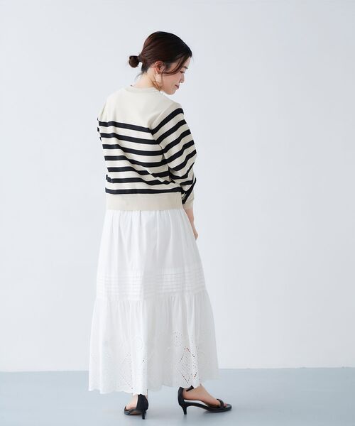 le.coeur blanc（ルクールブラン）の「パールボタンボリュームスリーブカーディガン（カーディガン/ボレロ・レディース・ホワイト系その他2/ブルー系その他4/イエロー系その他・38）」の6枚目の写真