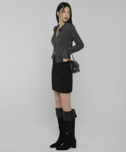 BLACKUP（ブラックアップ）の「[MADE] ミックスカラークロップシャツ（シャツ/ブラウス・レディース・ブルー/ブラック/グレー・FREE）」の12枚目の写真