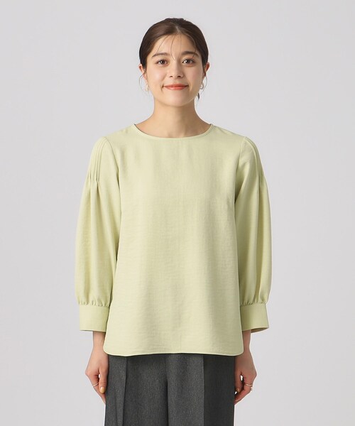 【ROMEOGIGLI】長袖 ドレスシャツ ブラウス 前タック きれいめ rectangle（レクタングル）の「タックドレスシャツ/ブザムシャツ