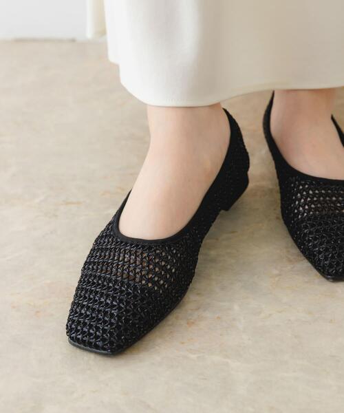 RODE SKO（ロデスコ）の「『MADE IN JAPAN』スクエアメッシュフラットシューズ（その他シューズ・レディース・アイボリー/ブラック/ベージュ・36/37/38）」の6枚目の写真