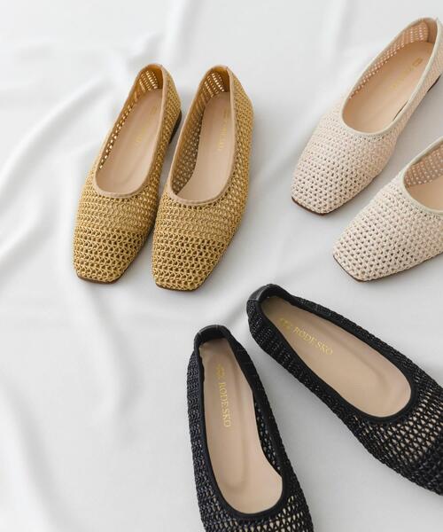 RODE SKO（ロデスコ）の「『MADE IN JAPAN』スクエアメッシュフラットシューズ（その他シューズ・レディース・アイボリー/ブラック/ベージュ・36/37/38）」の18枚目の写真