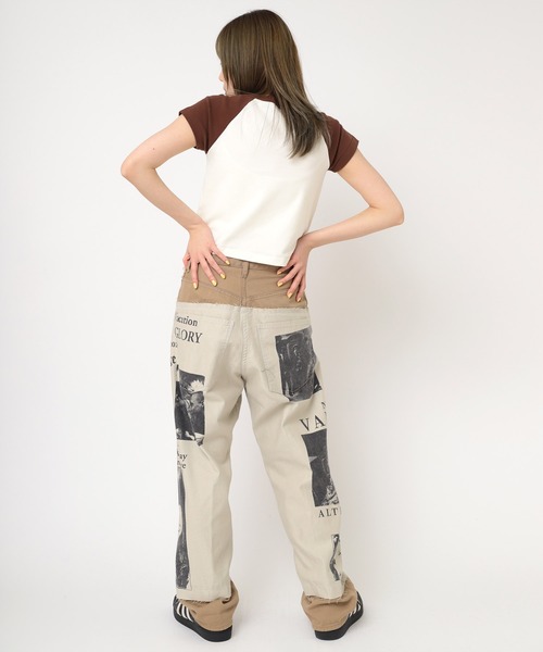 RNA(アールエヌエー)の「M2236 3匹の熊ちびラグランT(Tシャツ/カットソー・レディース・マスタード/ホワイト/ホワイト×ネイビー・MEDIUM)」の17枚目の写真
