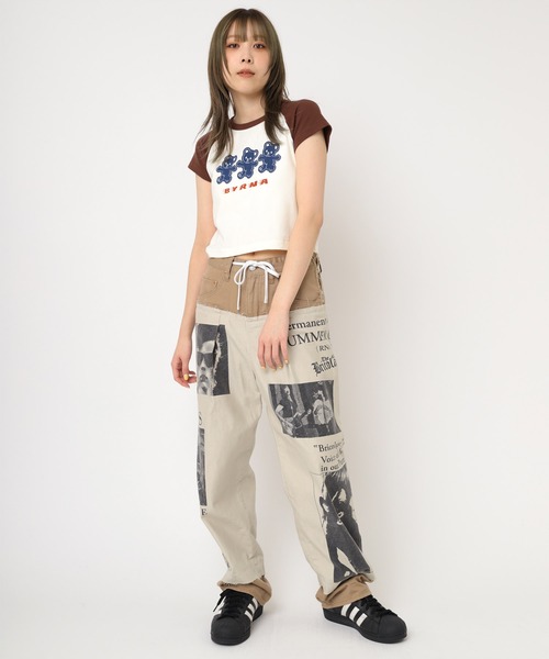 RNA(アールエヌエー)の「M2236 3匹の熊ちびラグランT(Tシャツ/カットソー・レディース・マスタード/ホワイト/ホワイト×ネイビー・MEDIUM)」の18枚目の写真