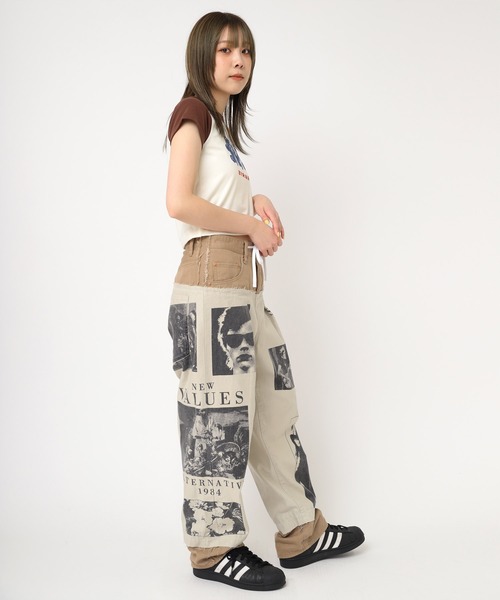 RNA(アールエヌエー)の「M2236 3匹の熊ちびラグランT(Tシャツ/カットソー・レディース・マスタード/ホワイト/ホワイト×ネイビー・MEDIUM)」の16枚目の写真