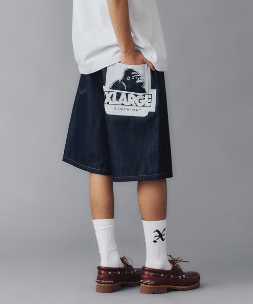 XLARGE(エクストララージ)の「OG DENIM SHORT PANTS(デニムパンツ・メンズ・ブラック/インディゴブルー・30inch/32inch/34inch/36inch)」の1枚目の写真