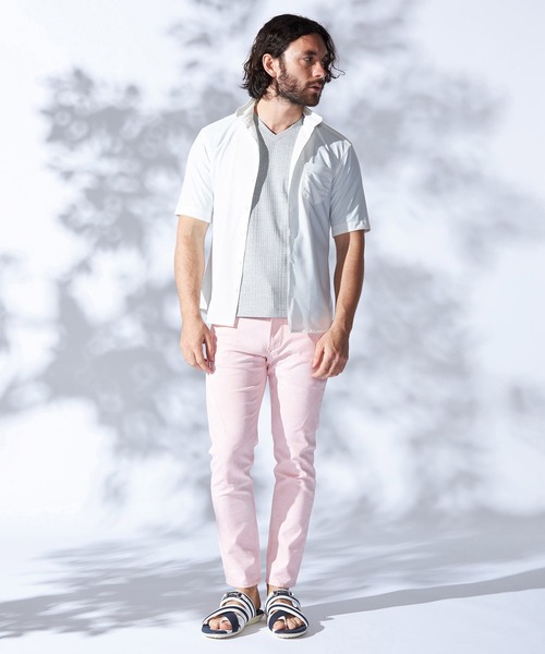 HIDEAWAYS NICOLE（ハイダウェイニコル）の「シアーマイクロチェックシャツ（シャツ/ブラウス・メンズ・ブラック/ブルーグリーン/オフホワイト・MEDIUM/LARGE/X-LARGE）」の4枚目の写真