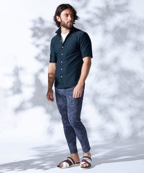 HIDEAWAYS NICOLE（ハイダウェイニコル）の「シアーマイクロチェックシャツ（シャツ/ブラウス・メンズ・ブラック/ブルーグリーン/オフホワイト・MEDIUM/LARGE/X-LARGE）」の6枚目の写真