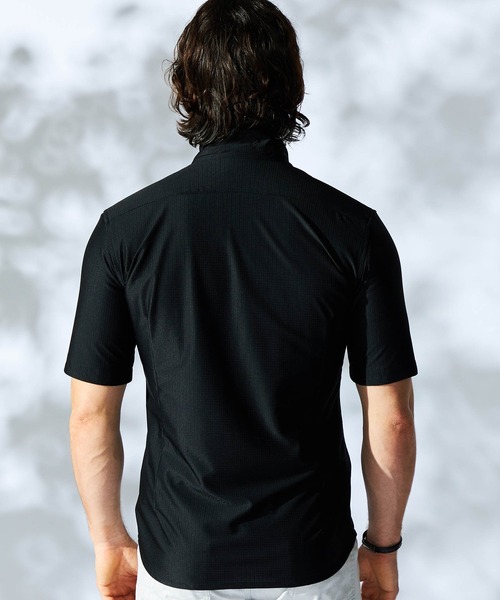 HIDEAWAYS NICOLE（ハイダウェイニコル）の「シアーマイクロチェックシャツ（シャツ/ブラウス・メンズ・ブラック/ブルーグリーン/オフホワイト・MEDIUM/LARGE/X-LARGE）」の7枚目の写真