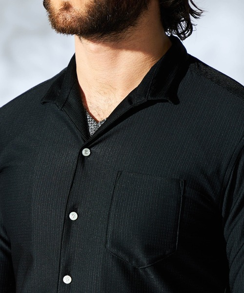 HIDEAWAYS NICOLE（ハイダウェイニコル）の「シアーマイクロチェックシャツ（シャツ/ブラウス・メンズ・ブラック/ブルーグリーン/オフホワイト・MEDIUM/LARGE/X-LARGE）」の10枚目の写真