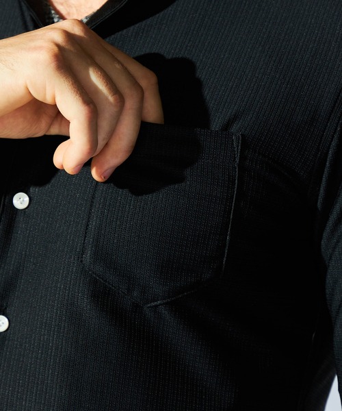 HIDEAWAYS NICOLE（ハイダウェイニコル）の「シアーマイクロチェックシャツ（シャツ/ブラウス・メンズ・ブラック/ブルーグリーン/オフホワイト・MEDIUM/LARGE/X-LARGE）」の11枚目の写真