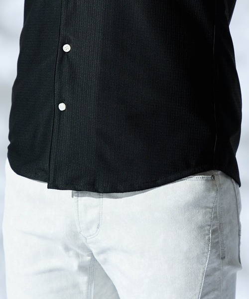 HIDEAWAYS NICOLE（ハイダウェイニコル）の「シアーマイクロチェックシャツ（シャツ/ブラウス・メンズ・ブラック/ブルーグリーン/オフホワイト・MEDIUM/LARGE/X-LARGE）」の13枚目の写真