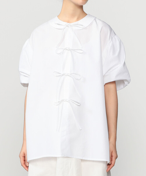 Bshop（ビショップ）の「ELEPH | コットン リボンタイシャツ WOMEN