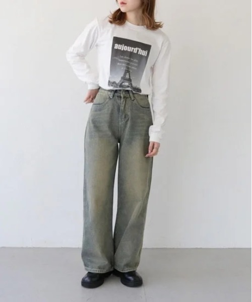 PREFERIR(プレフェリール)の「プリント 長袖 Tシャツ ロンT(エッフェル塔プリント)(Tシャツ/カットソー・レディース・ブラック/ブルー・MEDIUM)」の4枚目の写真