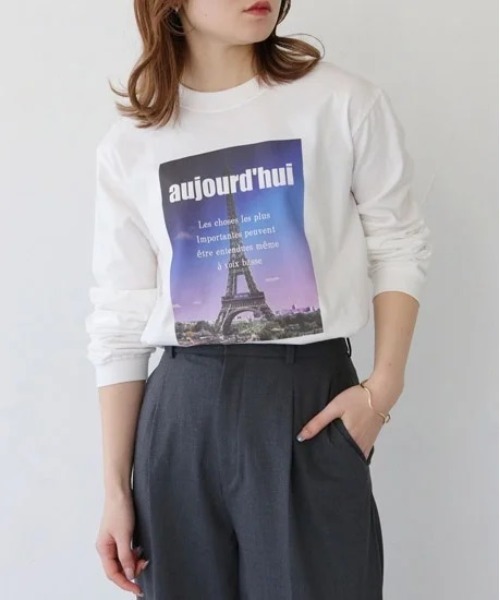 PREFERIR(プレフェリール)の「プリント 長袖 Tシャツ ロンT(エッフェル塔プリント)(Tシャツ/カットソー・レディース・ブラック/ブルー・MEDIUM)」の6枚目の写真